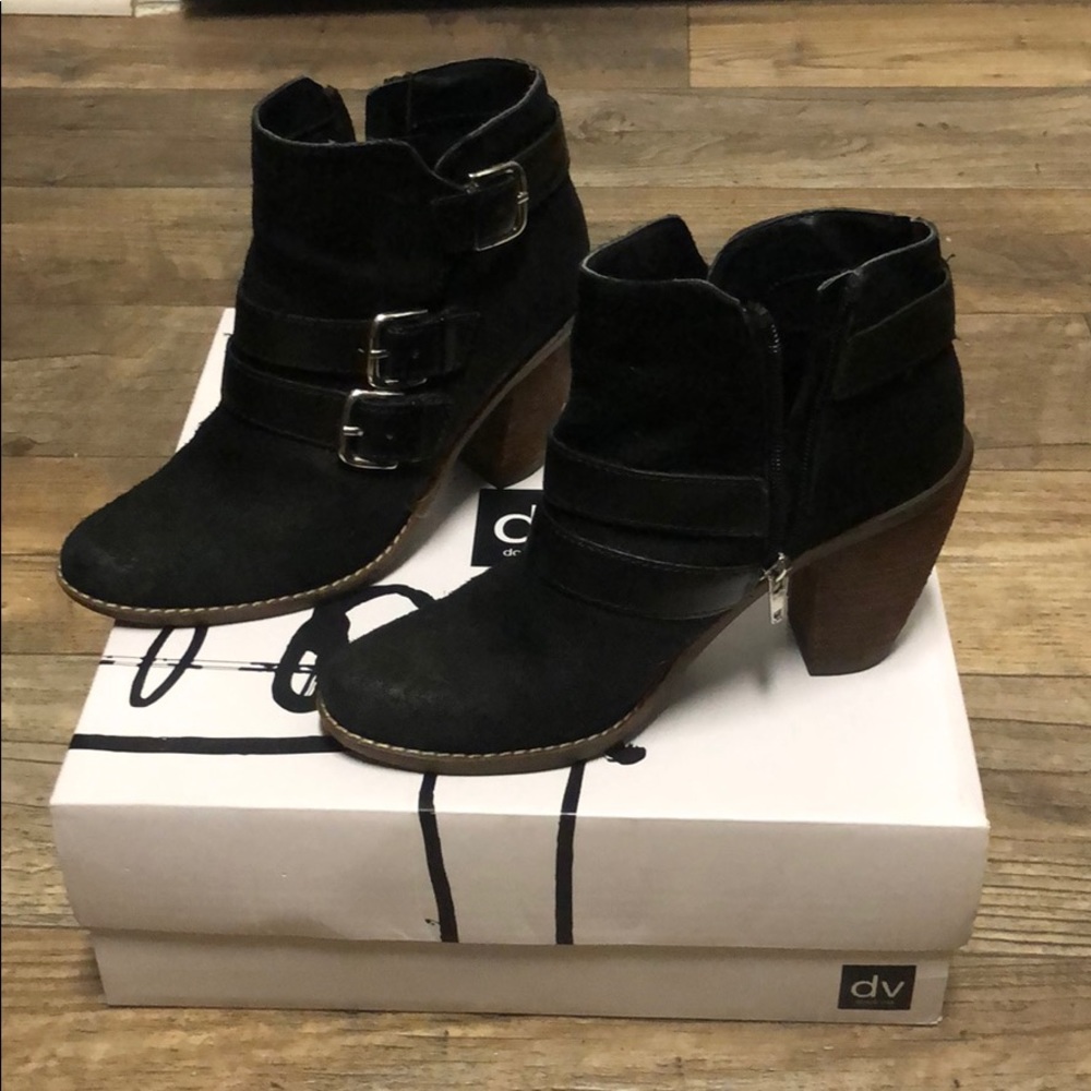 Black suede booties